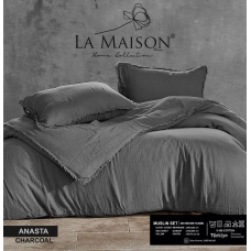 Постельное белье La Romano из муслина Anasta - Charcoal