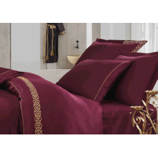 Постельное белье Ecocotton "Sehzade bordo" сатин с вышивкой